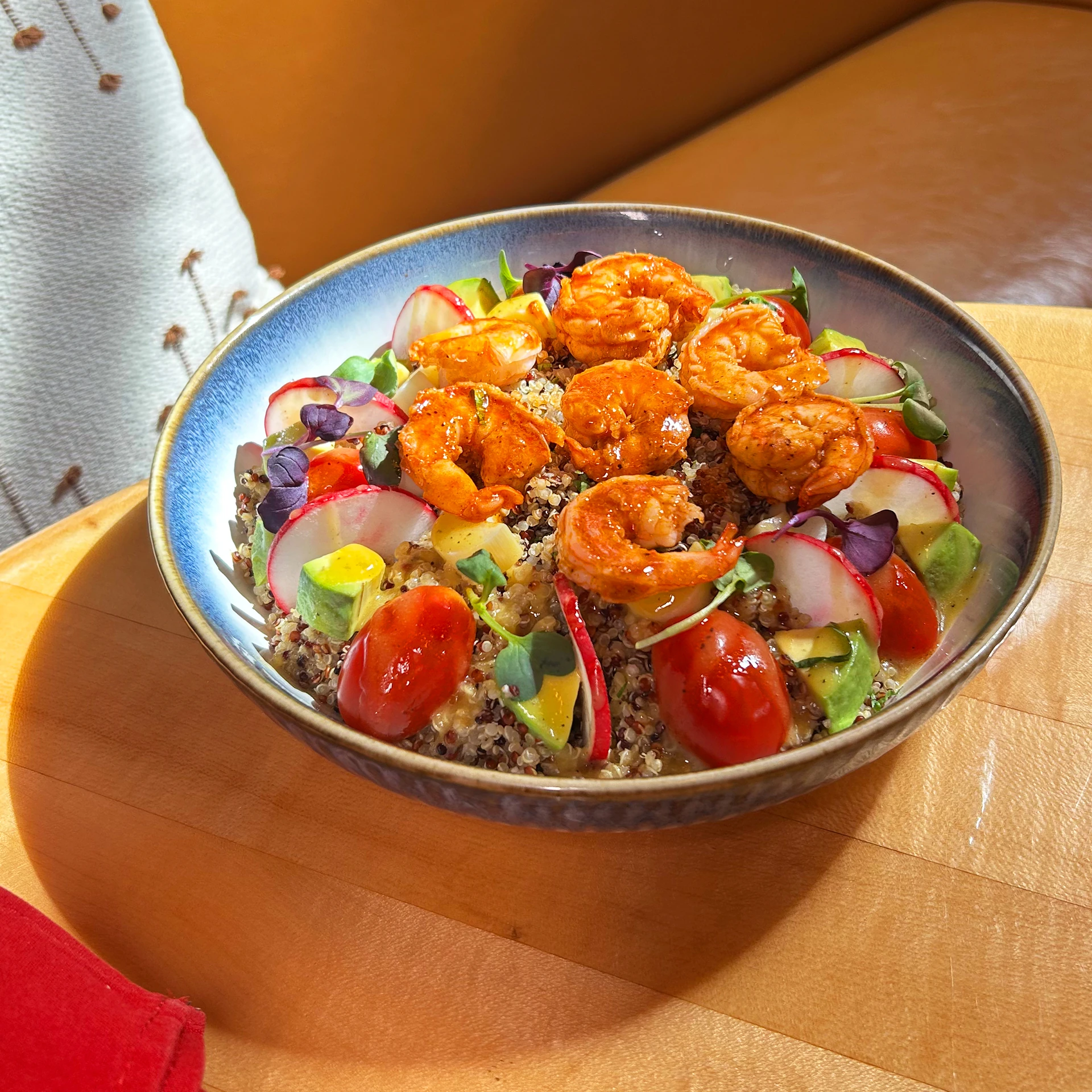 SumaQ shrimp and quinoa dish