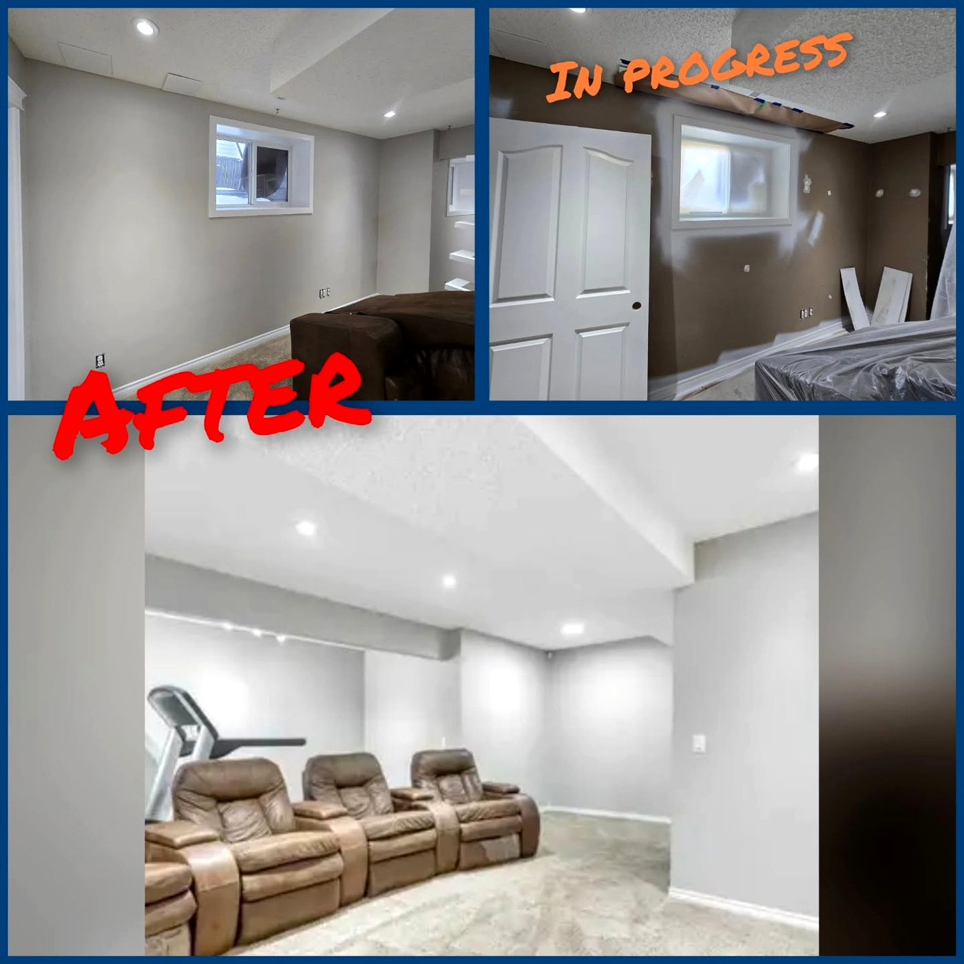 Basement painting before and after