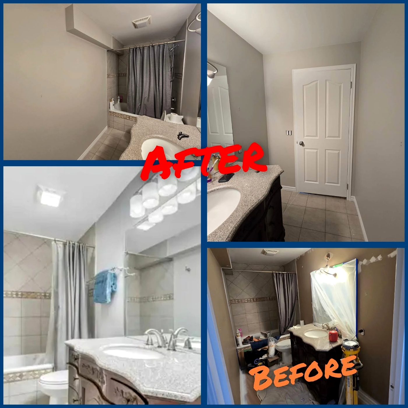 Bathroom cabinet and wall painting