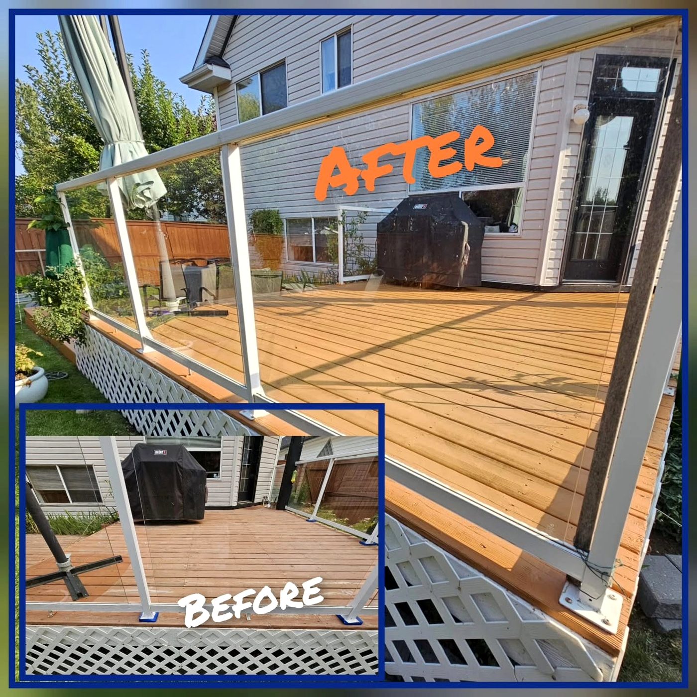 Deck railing and stain